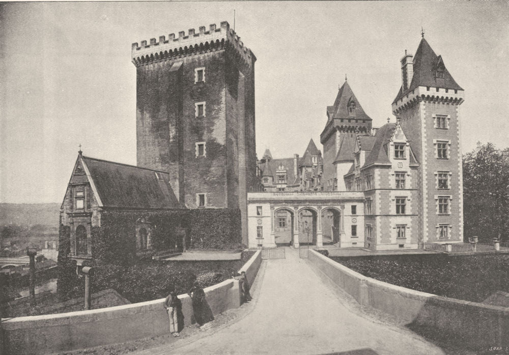 PYRÉNÉES- ATLANTIQUES. Pau. Place du Chateau 1895 old print picture